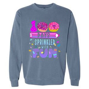 100 Days Sprinkled With Fun Donut 100th Day Of School Gift Garment-Dyed Sweatshirt