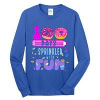 100 Days Sprinkled With Fun Donut 100th Day Of School Gift Tall Long Sleeve T-Shirt