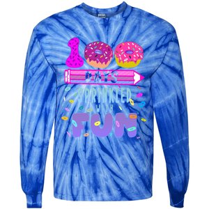 100 Days Sprinkled With Fun Donut 100th Day Of School Gift Tie-Dye Long Sleeve Shirt