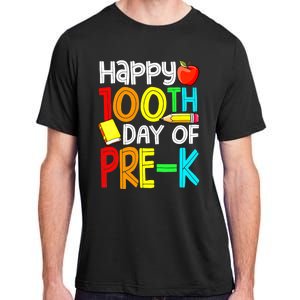 100 Days Smarter Pre K Happy 100th Day Of School Pre K  Adult ChromaSoft Performance T-Shirt