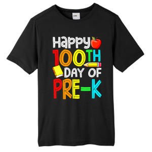 100 Days Smarter Pre K Happy 100th Day Of School Pre K  Tall Fusion ChromaSoft Performance T-Shirt