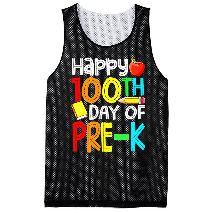 100 Days Smarter Pre K Happy 100th Day Of School Pre K  Mesh Reversible Basketball Jersey Tank