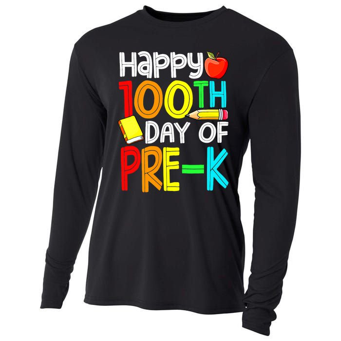 100 Days Smarter Pre K Happy 100th Day Of School Pre K  Cooling Performance Long Sleeve Crew