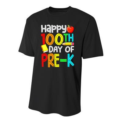 100 Days Smarter Pre K Happy 100th Day Of School Pre K  Youth Performance Sprint T-Shirt