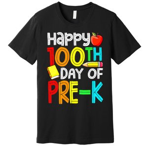 100 Days Smarter Pre K Happy 100th Day Of School Pre K  Premium T-Shirt