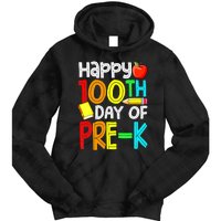 100 Days Smarter Pre K Happy 100th Day Of School Pre K  Tie Dye Hoodie