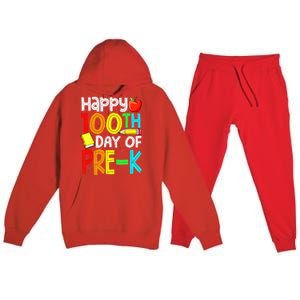 100 Days Smarter Pre K Happy 100th Day Of School Pre K  Premium Hooded Sweatsuit Set