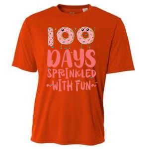 100 Days Sprinkled With Fun Donut 100th Day Of School Gift Cooling Performance Crew T-Shirt