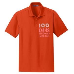 100 Days Sprinkled With Fun Donut 100th Day Of School Gift Dry Zone Grid Polo