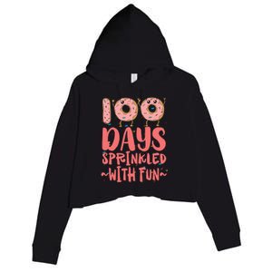 100 Days Sprinkled With Fun Donut 100th Day Of School Gift Crop Fleece Hoodie