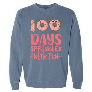 100 Days Sprinkled With Fun Donut 100th Day Of School Gift Garment-Dyed Sweatshirt