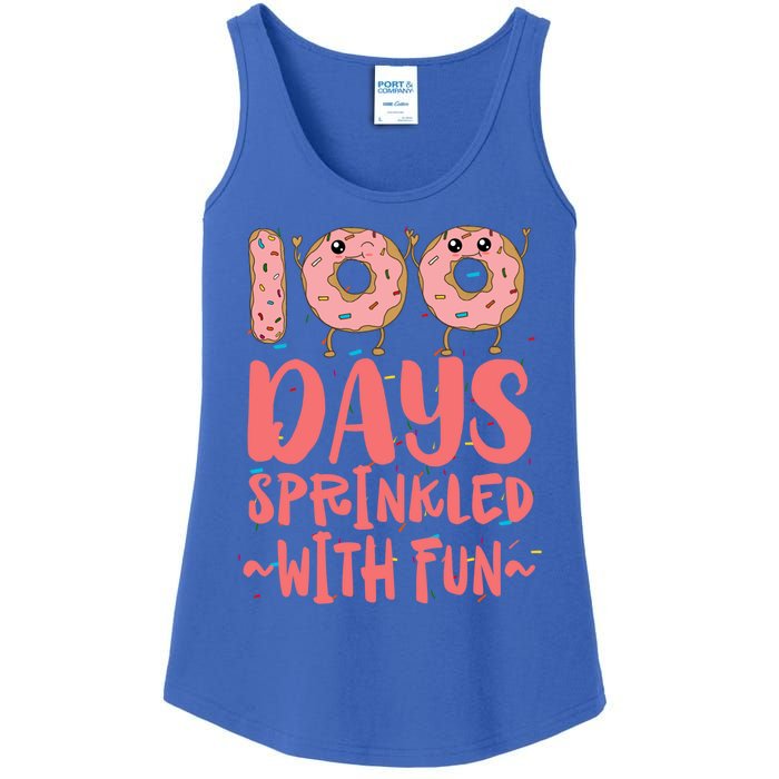 100 Days Sprinkled With Fun Donut 100th Day Of School Gift Ladies Essential Tank