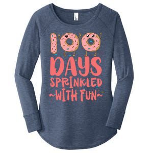 100 Days Sprinkled With Fun Donut 100th Day Of School Gift Women's Perfect Tri Tunic Long Sleeve Shirt