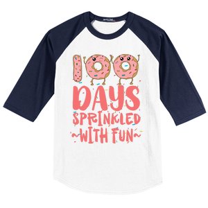 100 Days Sprinkled With Fun Donut 100th Day Of School Gift Baseball Sleeve Shirt