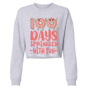 100 Days Sprinkled With Fun Donut 100th Day Of School Gift Cropped Pullover Crew