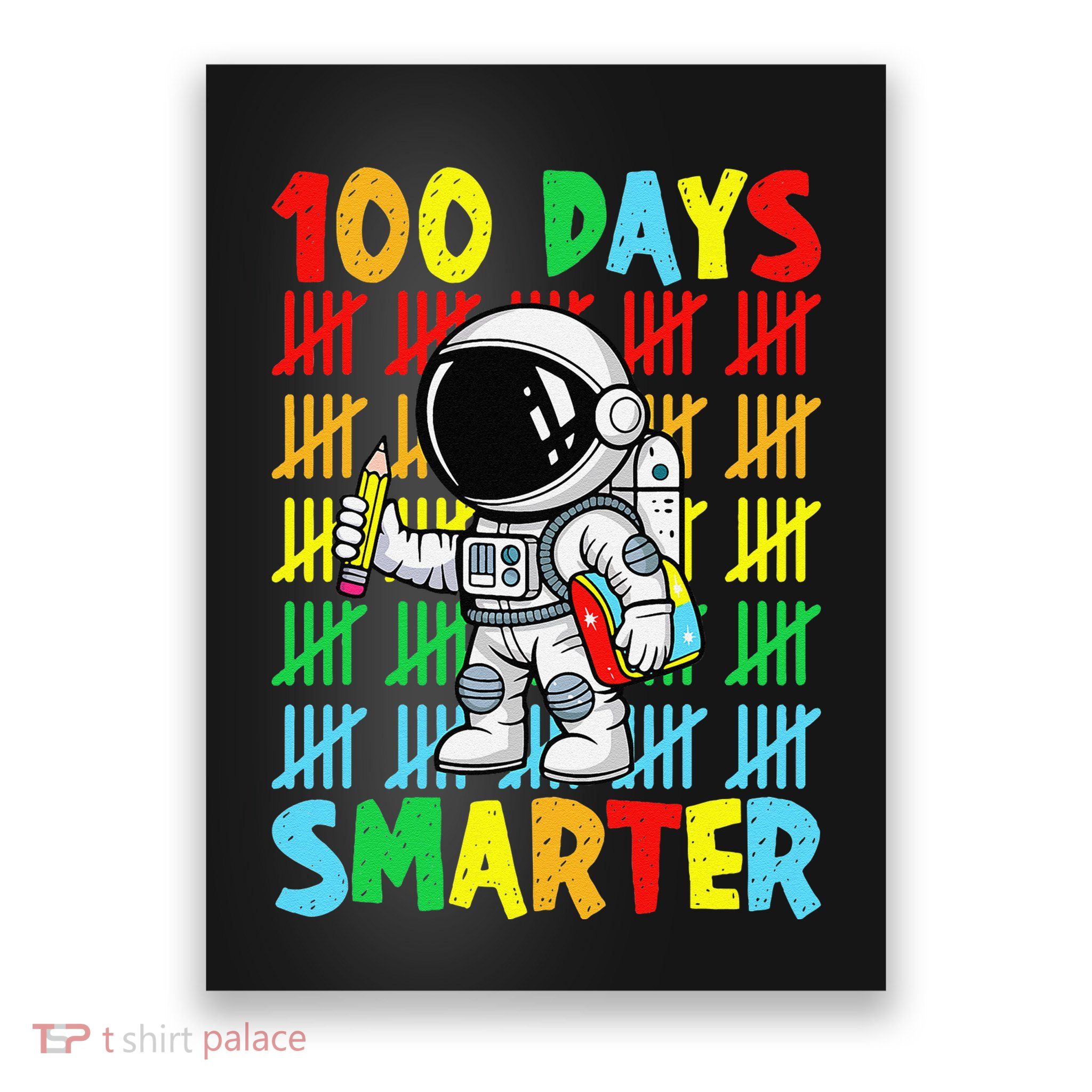 100 Days Smarter Space Astronaut 100th Day Of School Poster