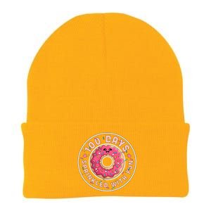 100 Days Sprinkled With Fun Donut 100th Day Of School Meaningful Gift Knit Cap Winter Beanie