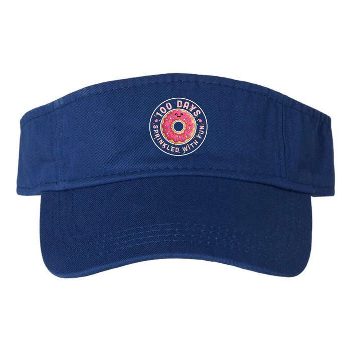 100 Days Sprinkled With Fun Donut 100th Day Of School Meaningful Gift Valucap Bio-Washed Visor