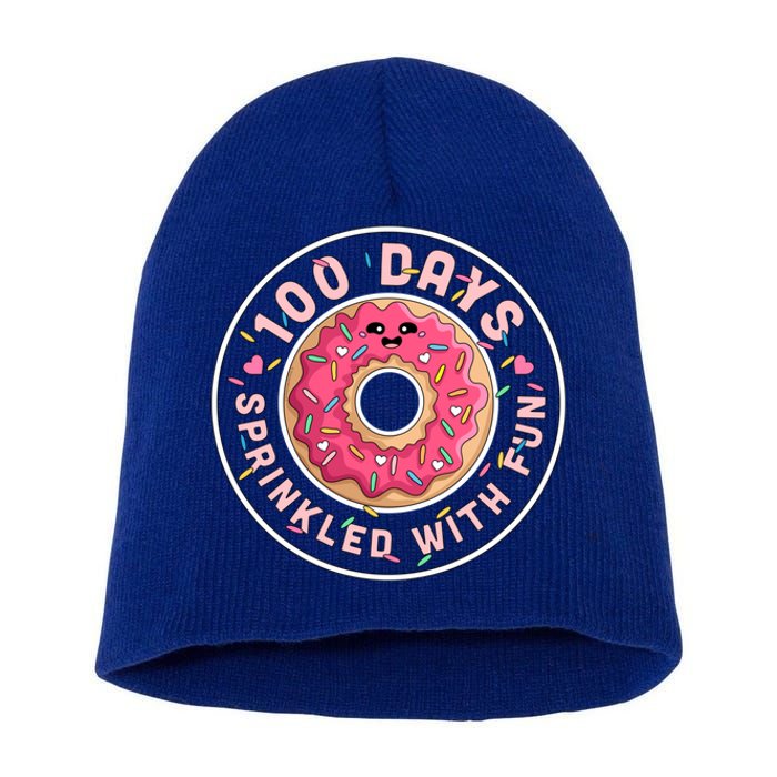 100 Days Sprinkled With Fun Donut 100th Day Of School Meaningful Gift Short Acrylic Beanie