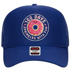 100 Days Sprinkled With Fun Donut 100th Day Of School Meaningful Gift High Crown Mesh Back Trucker Hat