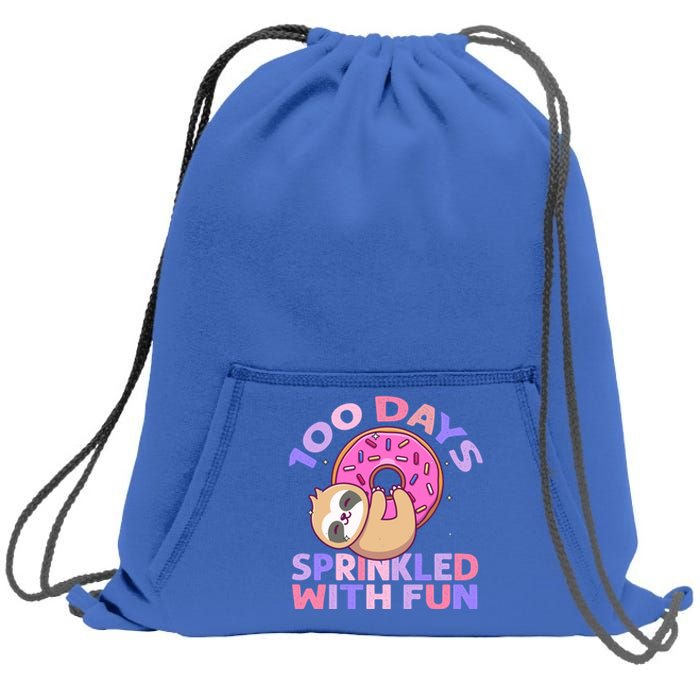 100 Days Sprinkled With Fun Donut Great Gift Sweatshirt Cinch Pack Bag