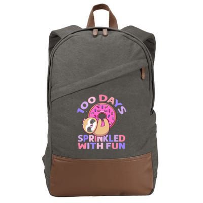 100 Days Sprinkled With Fun Donut Great Gift Cotton Canvas Backpack