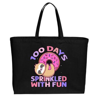 100 Days Sprinkled With Fun Donut Great Gift Cotton Canvas Jumbo Tote