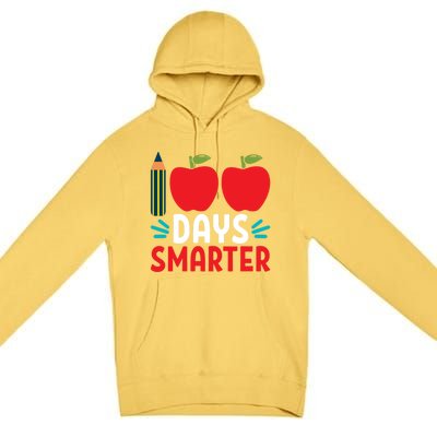 100 Days Smarter 100th Day Of School Gift Premium Pullover Hoodie