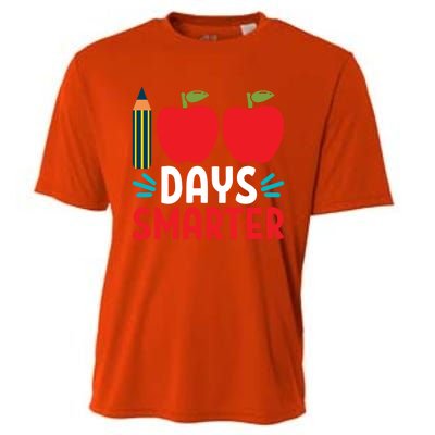 100 Days Smarter 100th Day Of School Gift Cooling Performance Crew T-Shirt