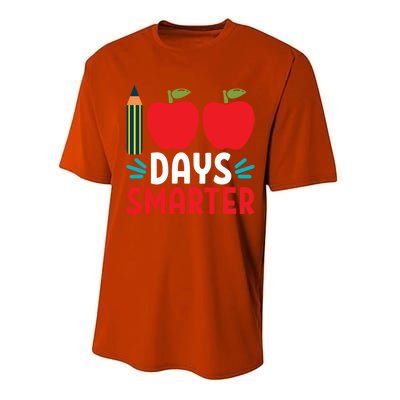 100 Days Smarter 100th Day Of School Gift Performance Sprint T-Shirt