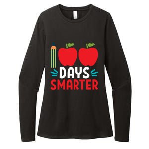 100 Days Smarter 100th Day Of School Gift Womens CVC Long Sleeve Shirt