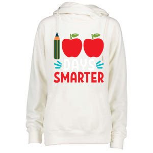 100 Days Smarter 100th Day Of School Gift Womens Funnel Neck Pullover Hood