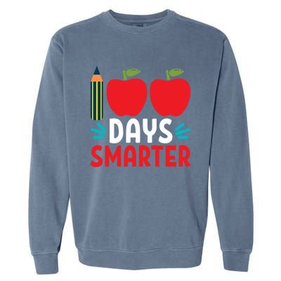 100 Days Smarter 100th Day Of School Gift Garment-Dyed Sweatshirt