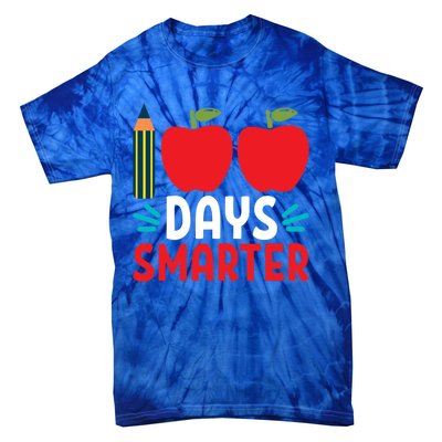 100 Days Smarter 100th Day Of School Gift Tie-Dye T-Shirt