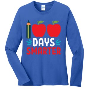 100 Days Smarter 100th Day Of School Gift Ladies Long Sleeve Shirt