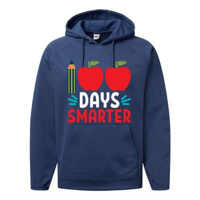 100 Days Smarter 100th Day Of School Gift Performance Fleece Hoodie