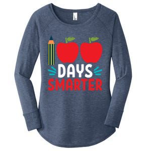 100 Days Smarter 100th Day Of School Gift Women's Perfect Tri Tunic Long Sleeve Shirt