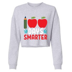 100 Days Smarter 100th Day Of School Gift Cropped Pullover Crew