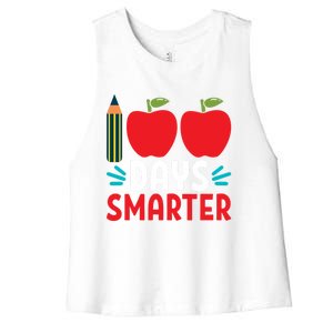 100 Days Smarter 100th Day Of School Gift Women's Racerback Cropped Tank