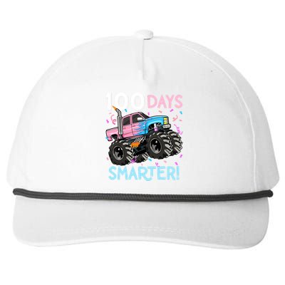 100 Days Smarter Monster Truck 100th Day Of School Girl Snapback Five-Panel Rope Hat