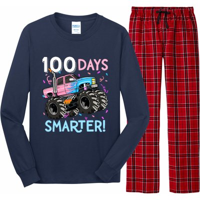 100 Days Smarter Monster Truck 100th Day Of School Girl Long Sleeve Pajama Set