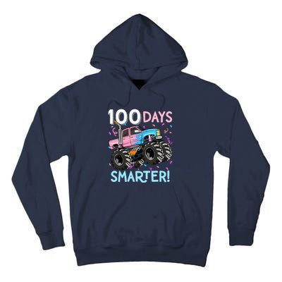 100 Days Smarter Monster Truck 100th Day Of School Girl Tall Hoodie