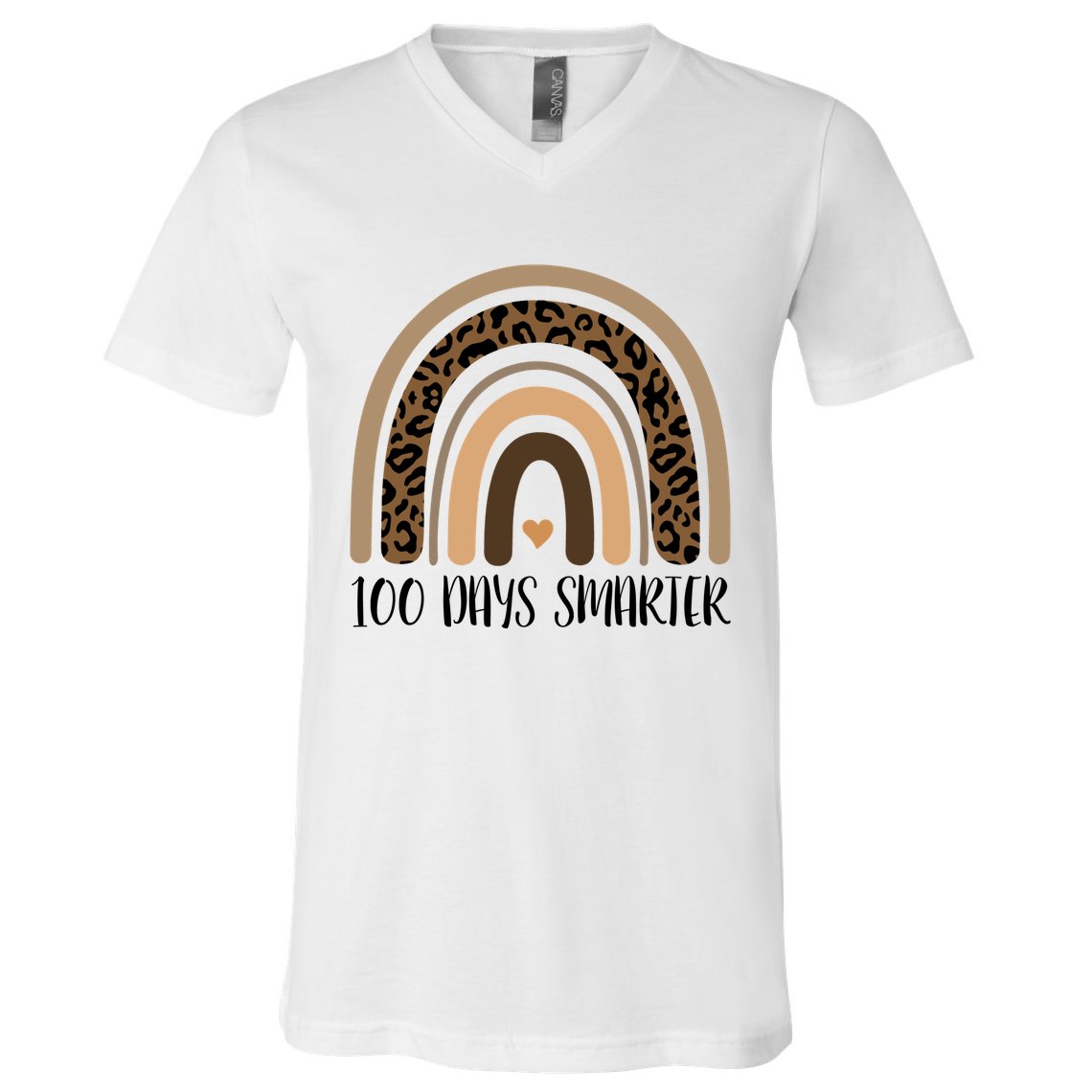 100 Days Smarter 100th Day Of School V-Neck T-Shirt