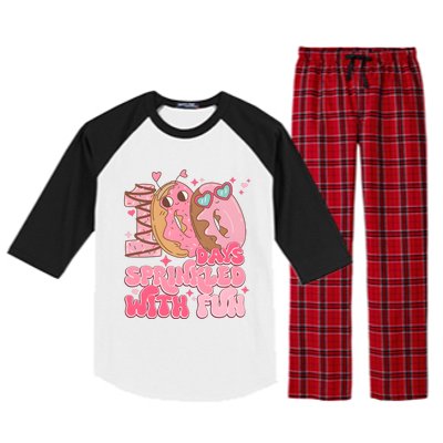 100 Days Sprinkled With Fun Donuts Raglan Sleeve Pajama Set