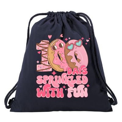 100 Days Sprinkled With Fun Donuts Drawstring Bag