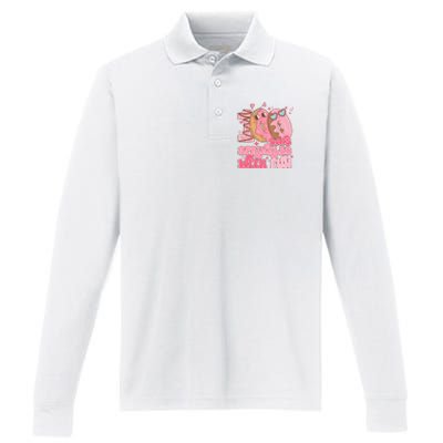 100 Days Sprinkled With Fun Donuts Performance Long Sleeve Polo