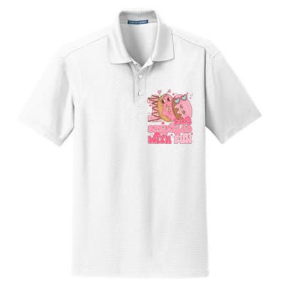 100 Days Sprinkled With Fun Donuts Dry Zone Grid Polo