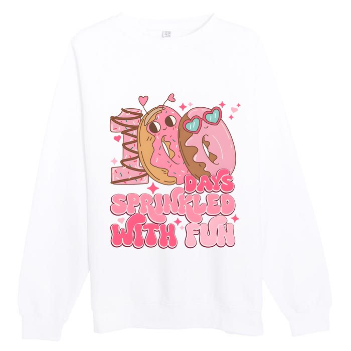 100 Days Sprinkled With Fun Donuts Premium Crewneck Sweatshirt