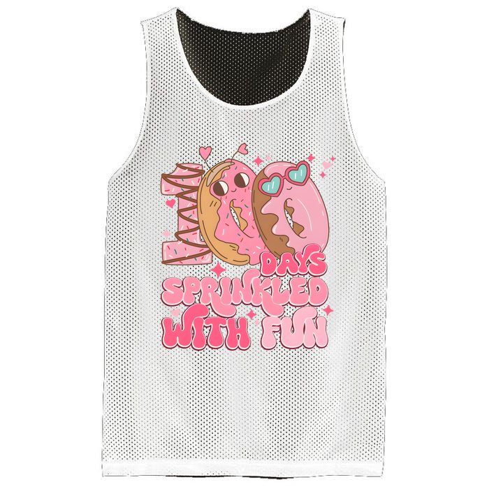 100 Days Sprinkled With Fun Donuts Mesh Reversible Basketball Jersey Tank