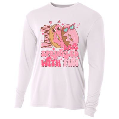 100 Days Sprinkled With Fun Donuts Cooling Performance Long Sleeve Crew